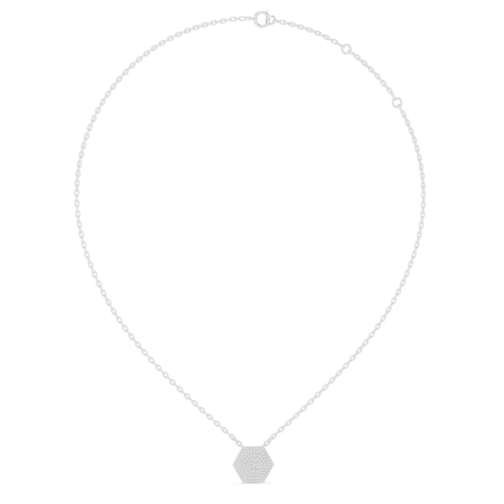 Hexagon Diamond Pendant Necklace - P1131