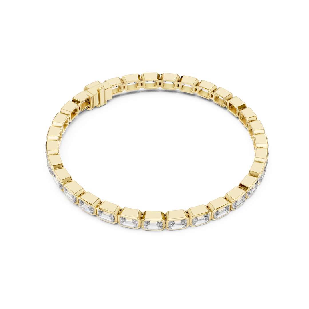 Emerald Bezel 9.3 ctw Lab Diamond Tennis Bracelet - BC125