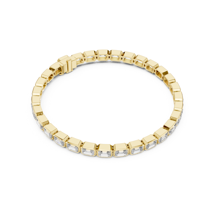 Emerald Bezel 9.3 ctw Lab Diamond Tennis Bracelet - BC125