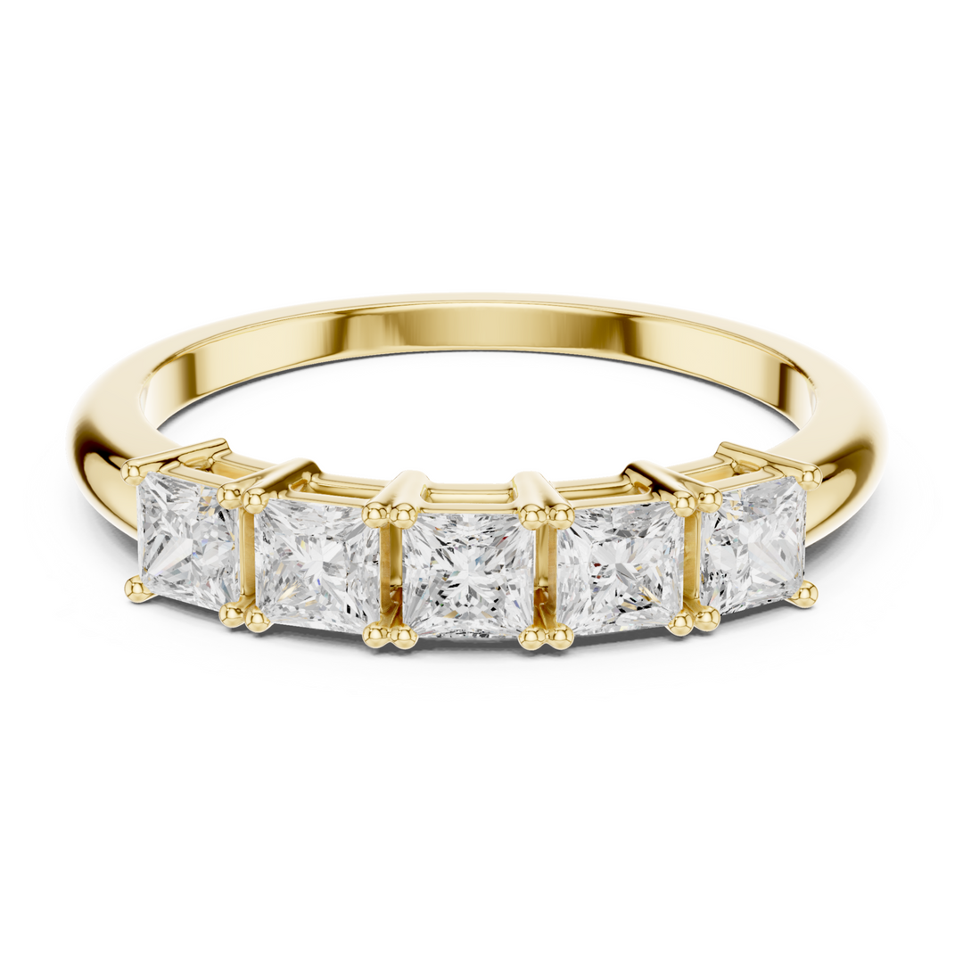 Five Stone Princess Cut 0.65 ctw Diamond Band - B1149