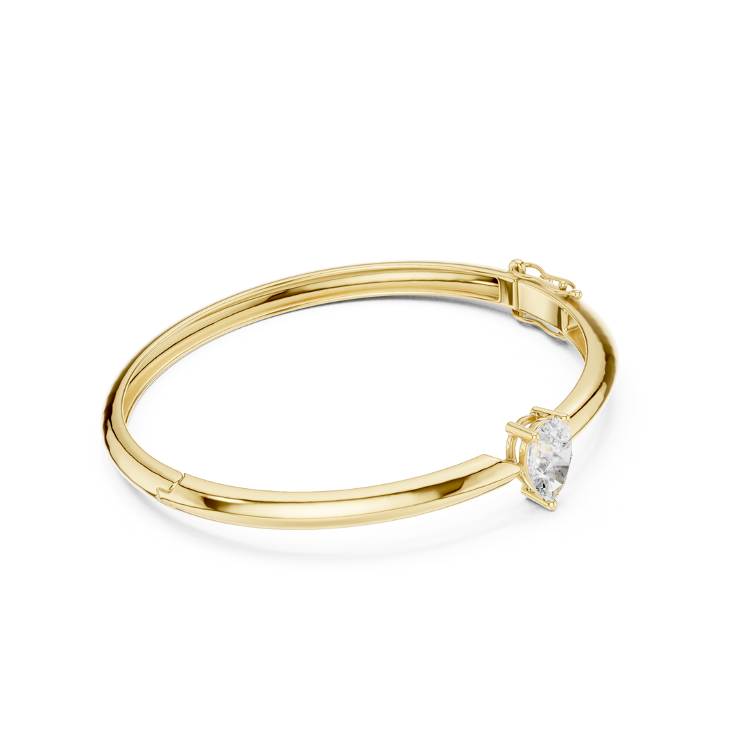 Solitaire Pear Diamond Bangle - BC132