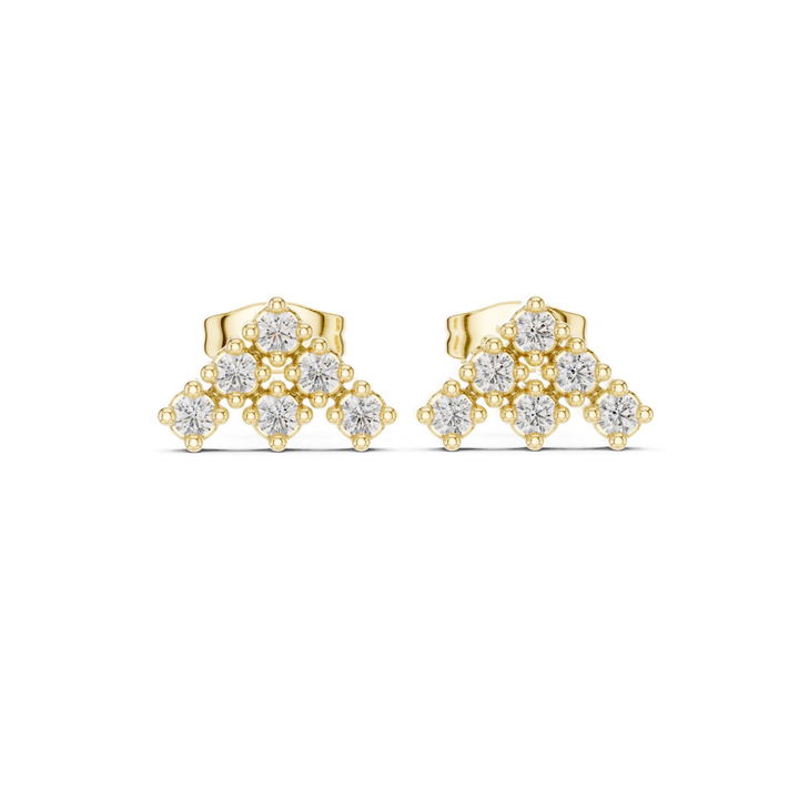 Diamond Cluster Stud Earrings - E1131