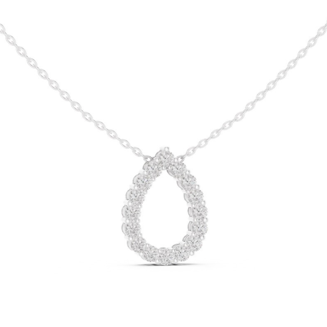 Classic Open Pear 1.0 ctw Diamond Necklace - P1122