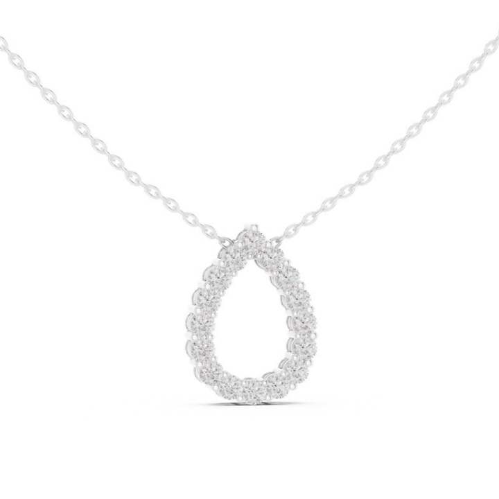 Classic Open Pear 1.0 ctw Diamond Necklace - P1122