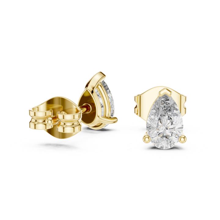 Pear Shape 1.00 ctw Diamond Crown Stud Earrings - E1153