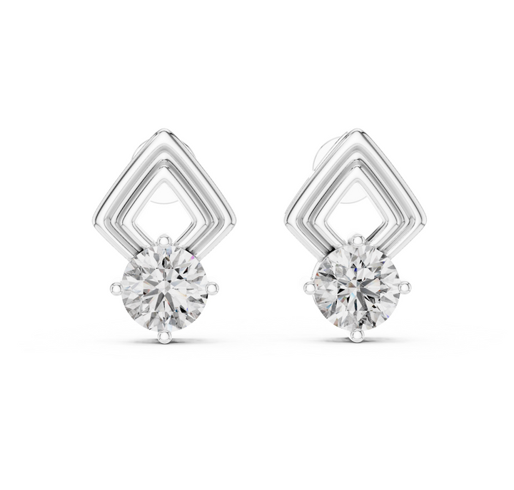 Geometric 2.5 ctw Diamond Stud Earrings - E1125