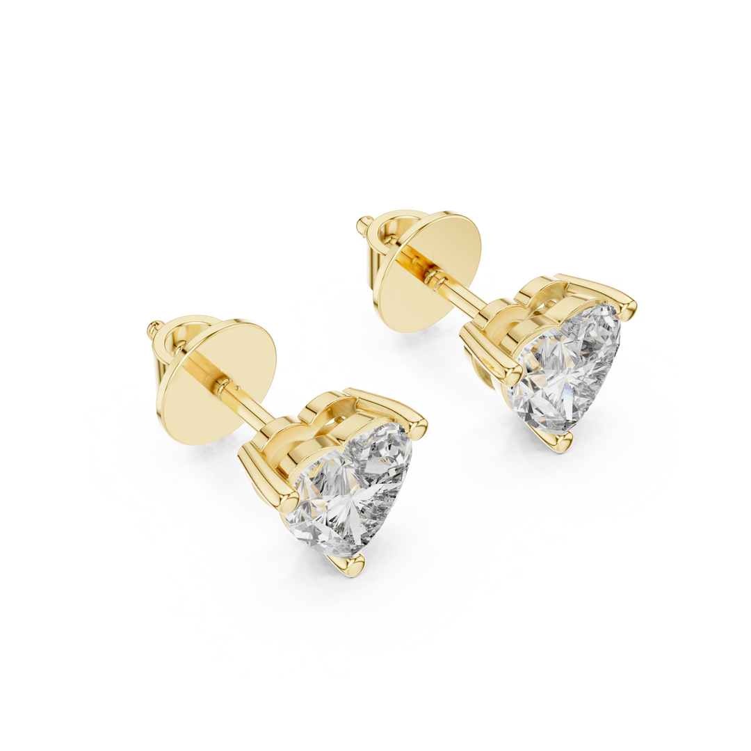Heart Diamond Stud Earrings - E1150