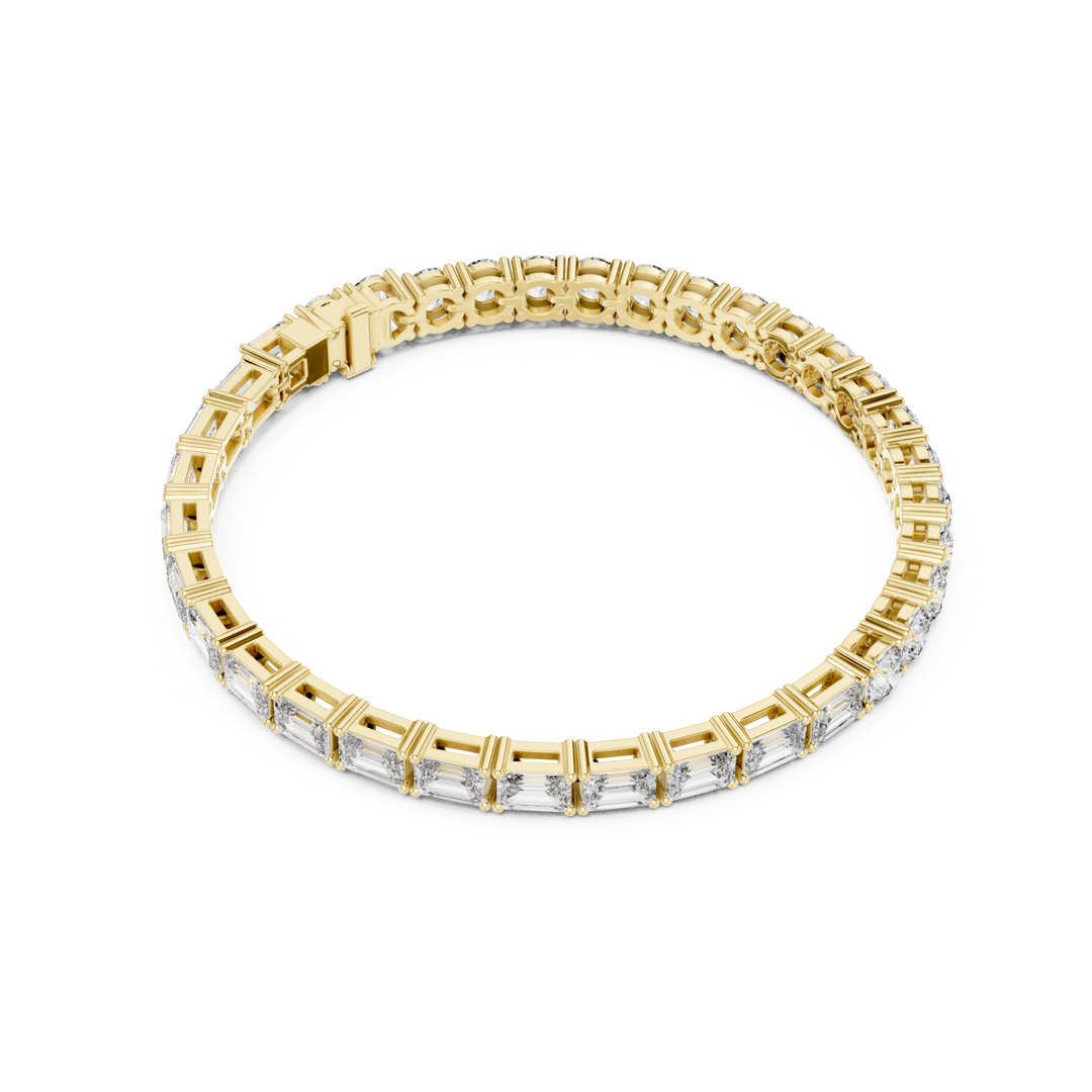 Emerald & Round 12.6 ctw Lab Diamond Tennis Bracelet- BC124