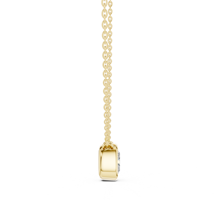 Cushion Cut Diamond Bezel Solitaire Pendant - P1135CU