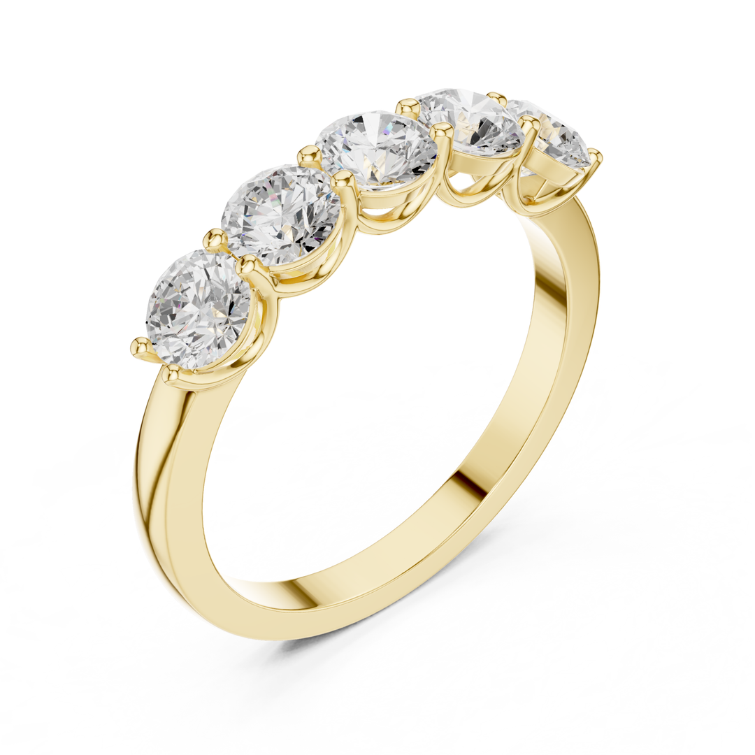 Five Stone Round 1.5 ctw Diamond Band - B1143
