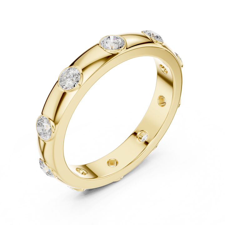 Flush Set Round 0.8 ctw Diamond Band - B1144