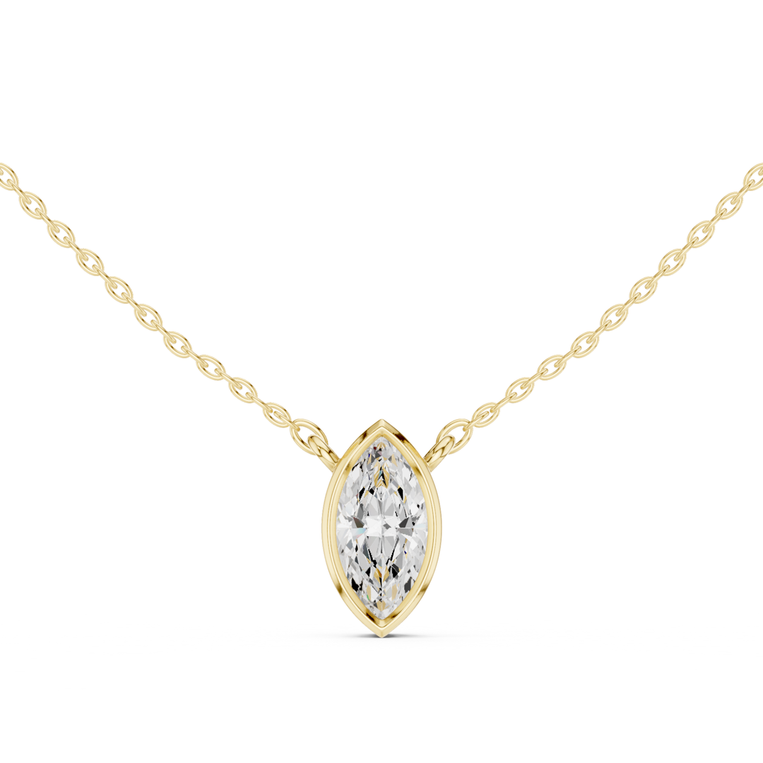Marquise Cut Diamond Bezel Solitaire - P1135MQ2