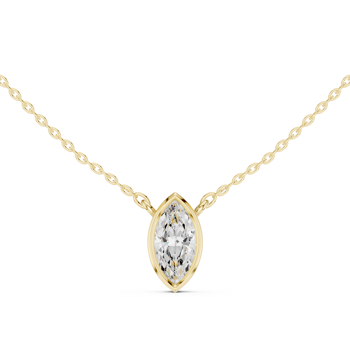 Marquise Cut Diamond Bezel Solitaire - P1135MQ2