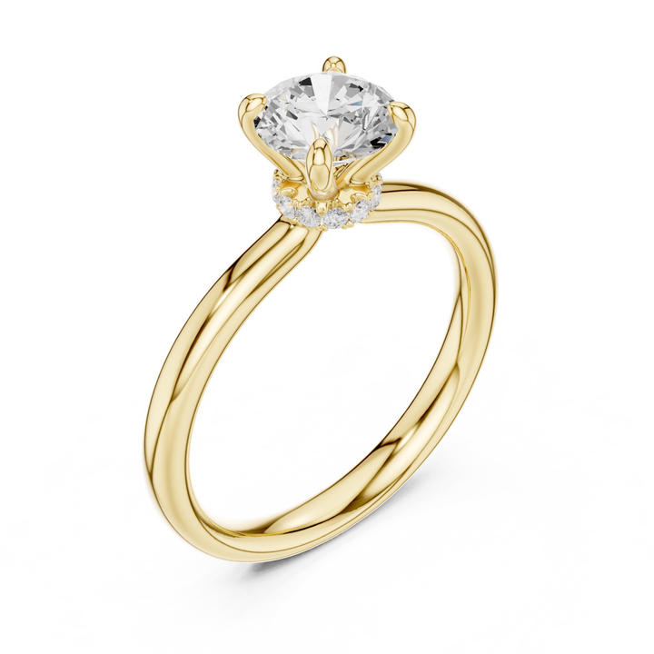 Aurelle Hidden Halo Round Diamond Engagement Ring - R1273