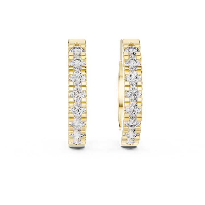 U-Pavé Diamond Hoop Earrings - E1128
