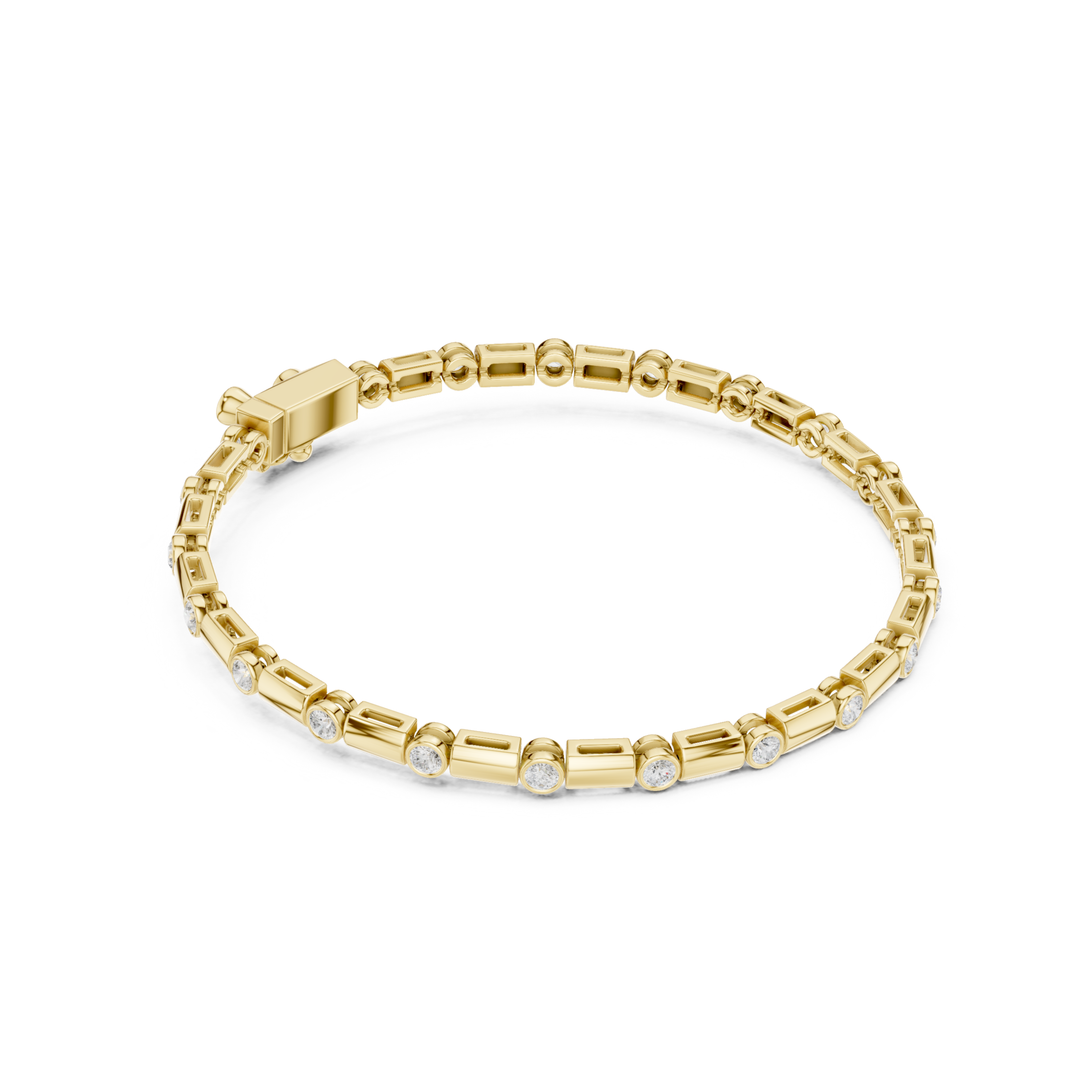 Bezel Bar Lab Diamond Tennis Bracelet - BC129