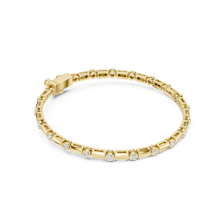 Bezel Bar Lab Diamond Tennis Bracelet - BC129
