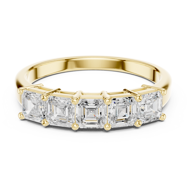 Five Stone Square Emerald Cut 1.11 ctw Diamond Band - B1150