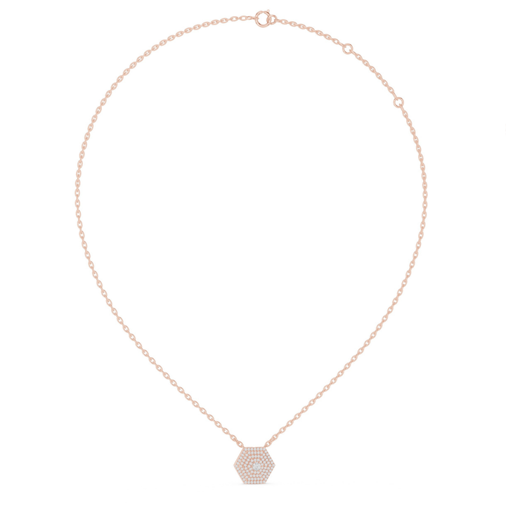 Hexagon Diamond Pendant Necklace - P1131