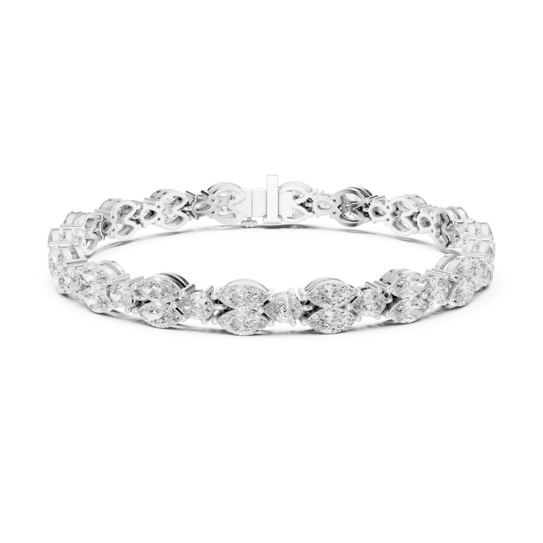Pear & Marquise 9 ctw Lab Diamond Tennis Bracelet- BC121