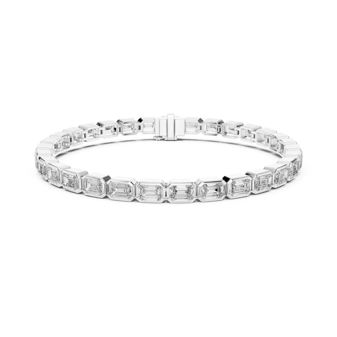 Emerald Bezel 9.3 ctw Lab Diamond Tennis Bracelet - BC125