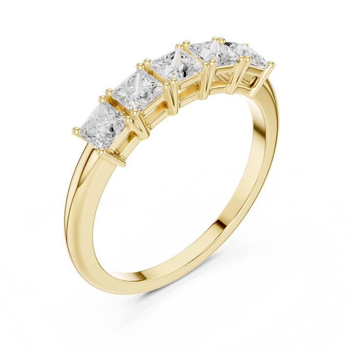 Five Stone Princess Cut 0.65 ctw Diamond Band - B1149