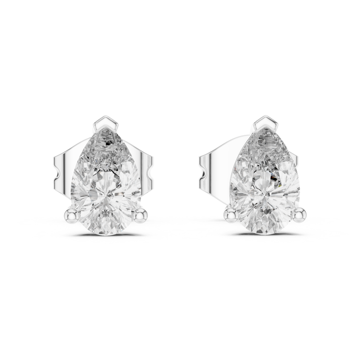 Pear Shape 1.00 ctw Diamond Crown Stud Earrings - E1153