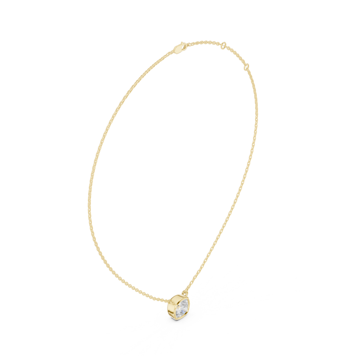 Cushion Cut Diamond Bezel Solitaire Pendant - P1135CU