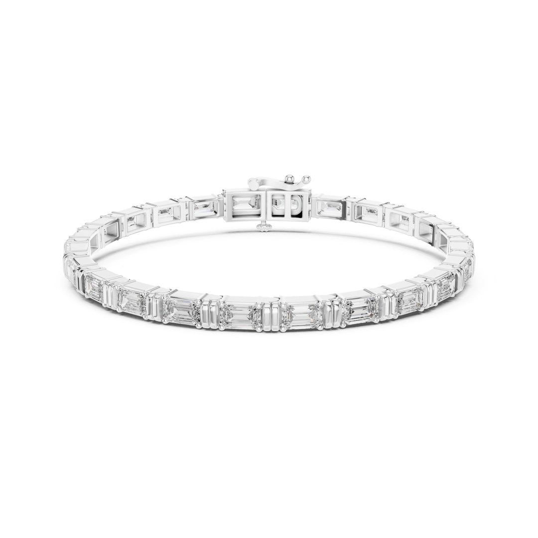 Linear Emerald 8.9 ctw Lab Diamond Tennis Bracelet - BC127