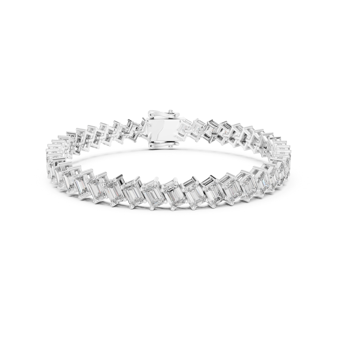 Emerald 7.5 ctw Lab Diamond Tennis Bracelet- BC123