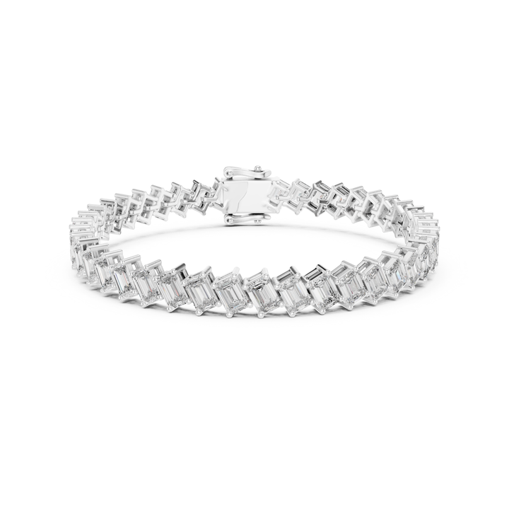 Emerald 7.5 ctw Lab Diamond Tennis Bracelet- BC123