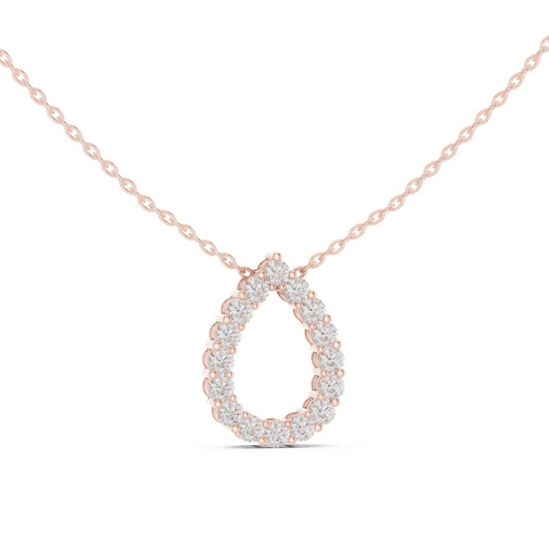 Classic Open Pear 1.0 ctw Diamond Necklace - P1122