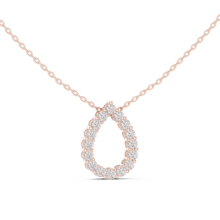 Classic Open Pear 1.0 ctw Diamond Necklace - P1122