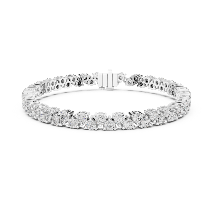 Two Row 6.2 ctw Round Diamond Tennis Bracelet- BC120