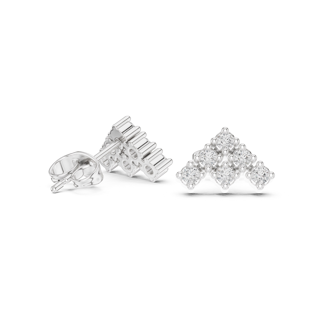 Diamond Cluster Stud Earrings - E1131