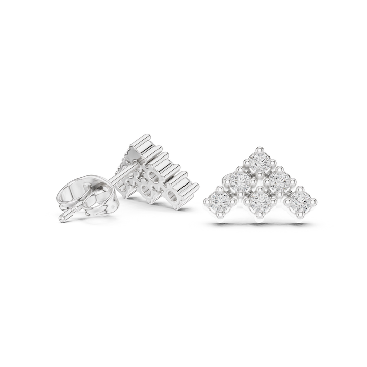 Diamond Cluster Stud Earrings - E1131