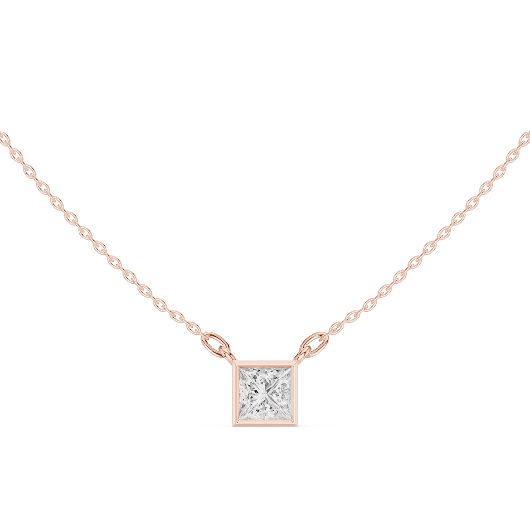 Princess Bezel 1.5 ctw Diamond Necklace - P1130