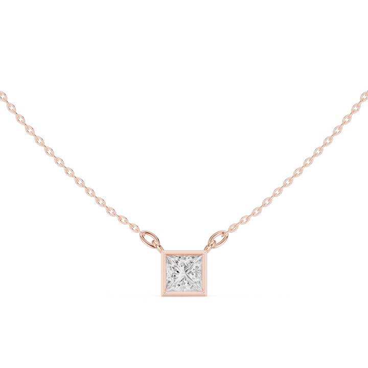 Princess Bezel 1.5 ctw Diamond Necklace - P1130