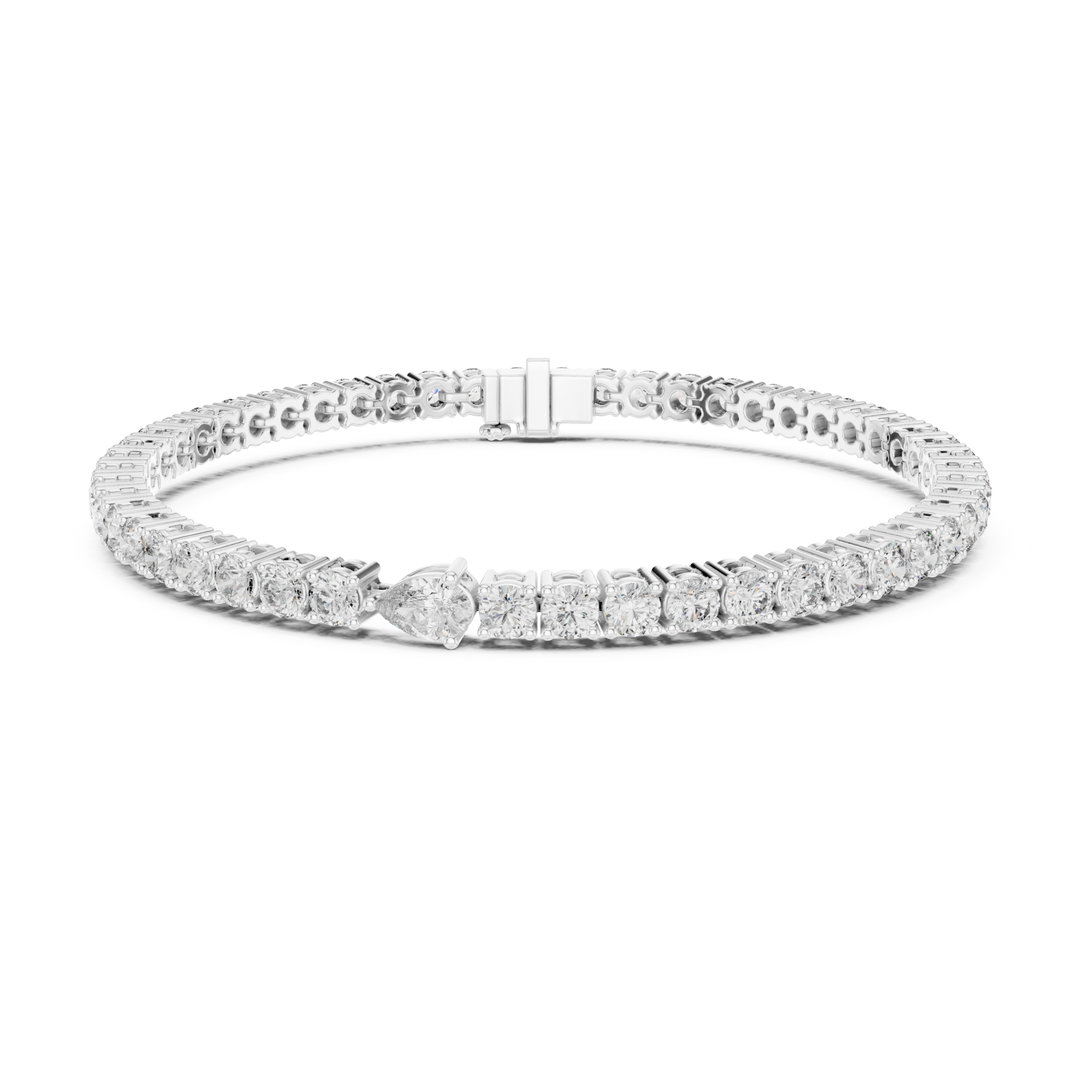 Pear Accent 5.75 ctw Diamond Tennis Bracelet - BC119