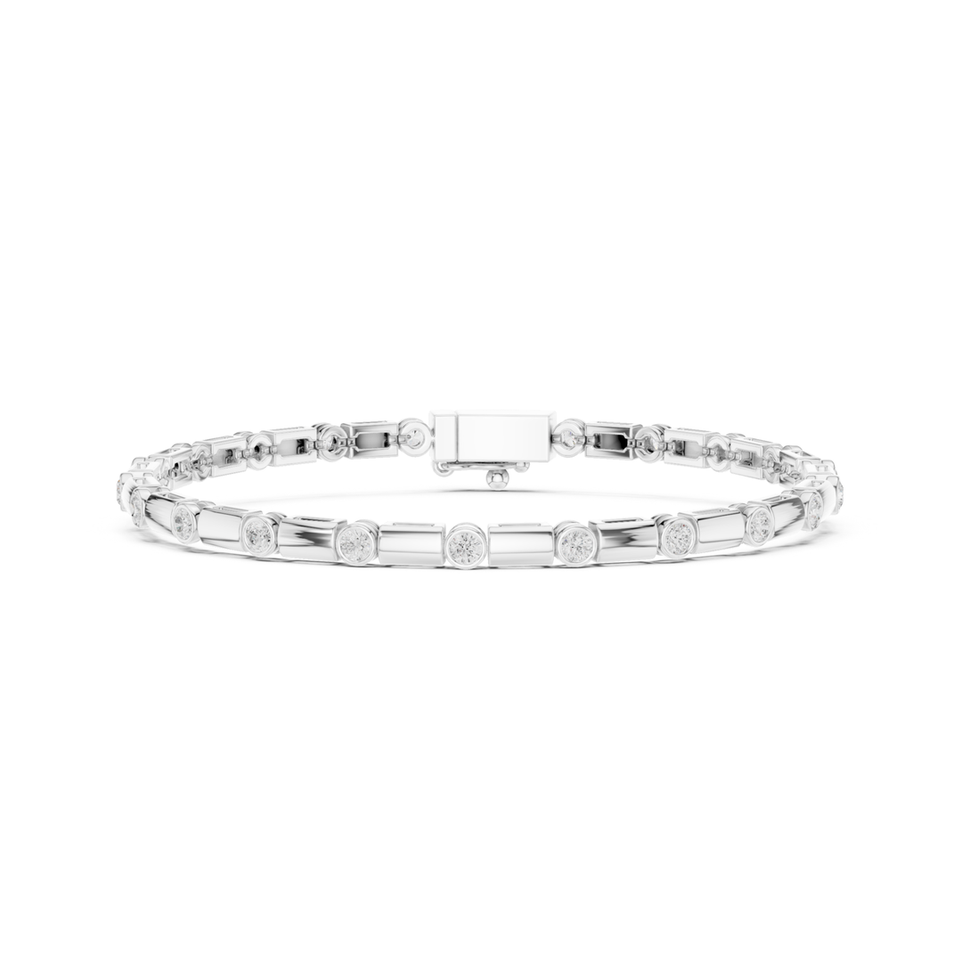 Bezel Bar Lab Diamond Tennis Bracelet - BC129