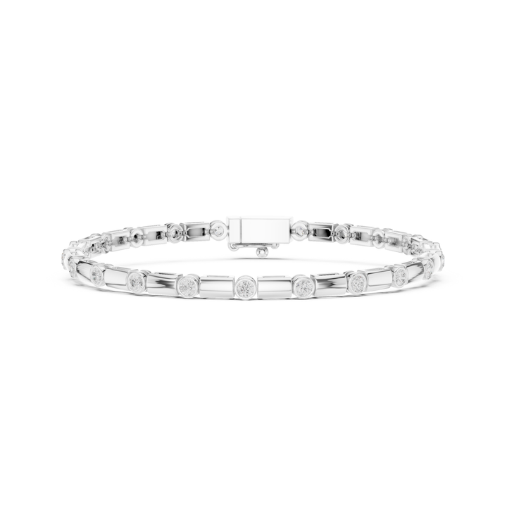 Bezel Bar Lab Diamond Tennis Bracelet - BC129