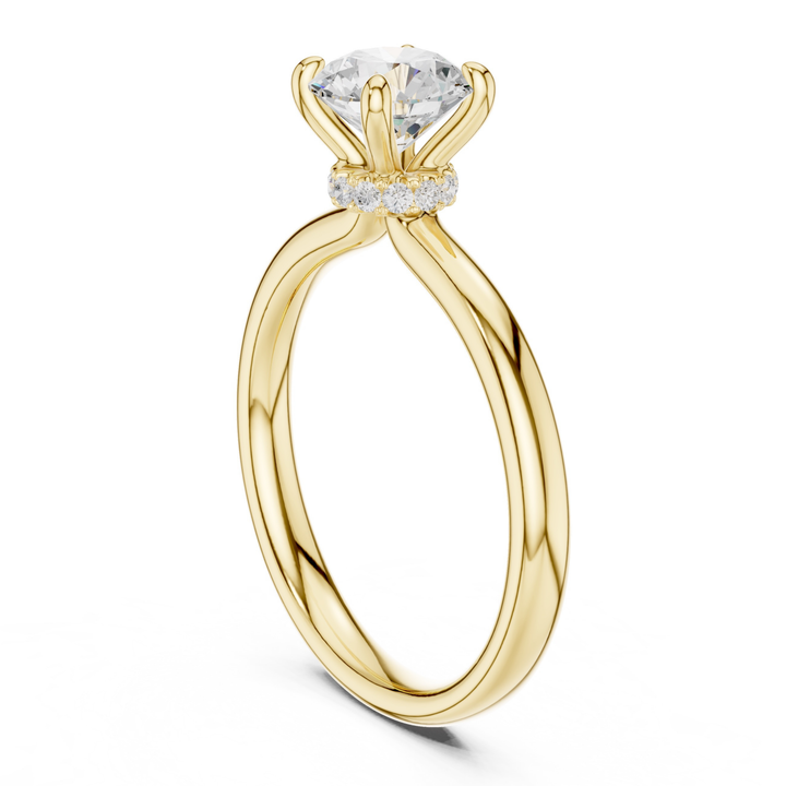 Aurelle Hidden Halo Round Diamond Engagement Ring - R1273
