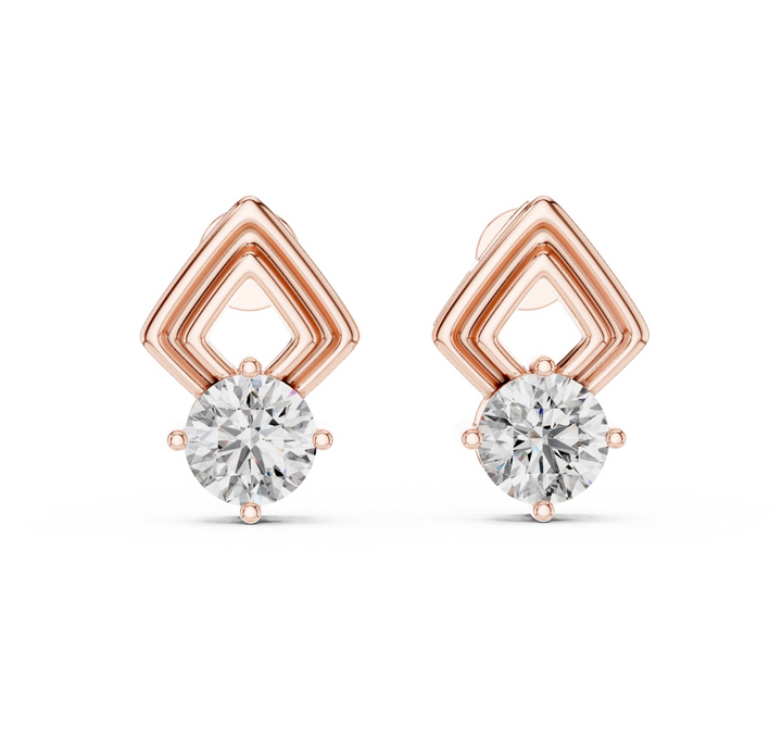 Geometric 2.5 ctw Diamond Stud Earrings - E1125