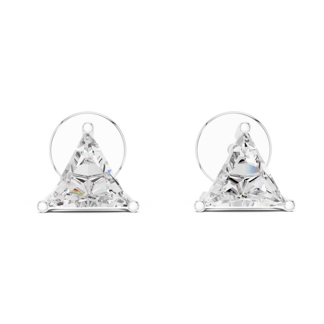 Triangular Diamond Stud Earrings - E1149