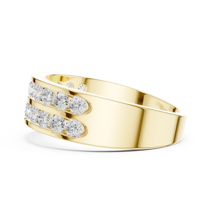 Double Row Round 1.3 ctw Diamond Men's Band - B1130