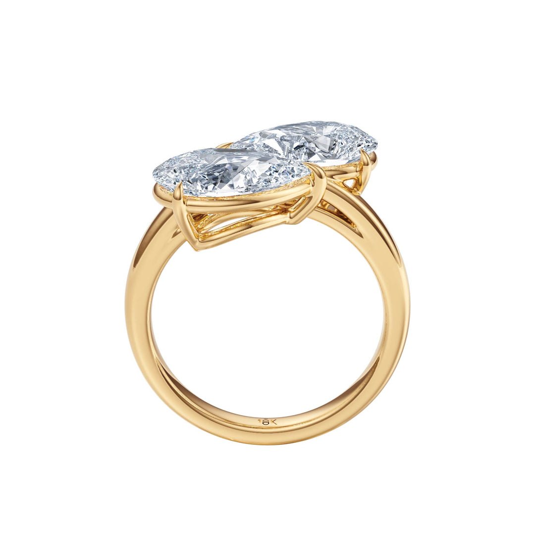 4 ctw Toi et Moi Pear - Shaped Engagement Ring - R1044 in Engagement Ring by 18 KARATS INC.