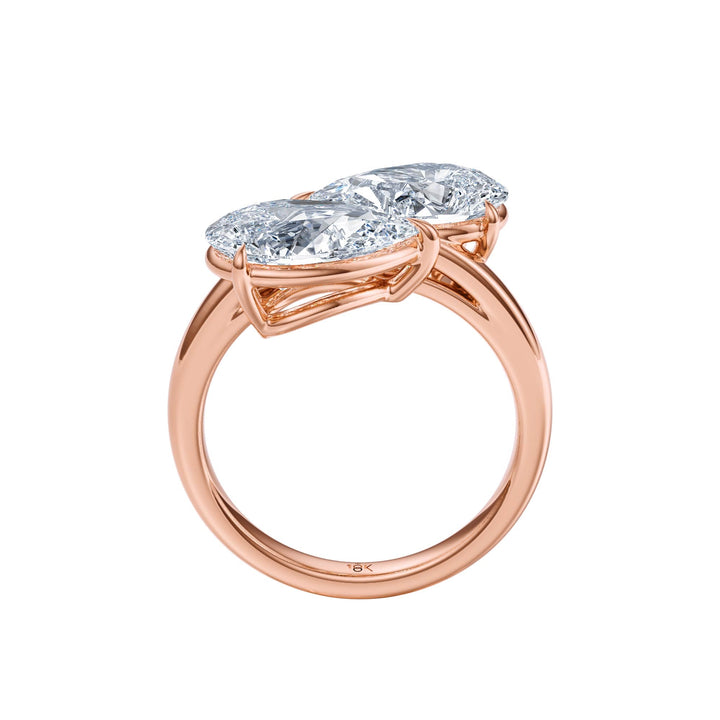 4 ctw Toi et Moi Pear - Shaped Engagement Ring - R1044 in Engagement Ring by 18 KARATS INC.
