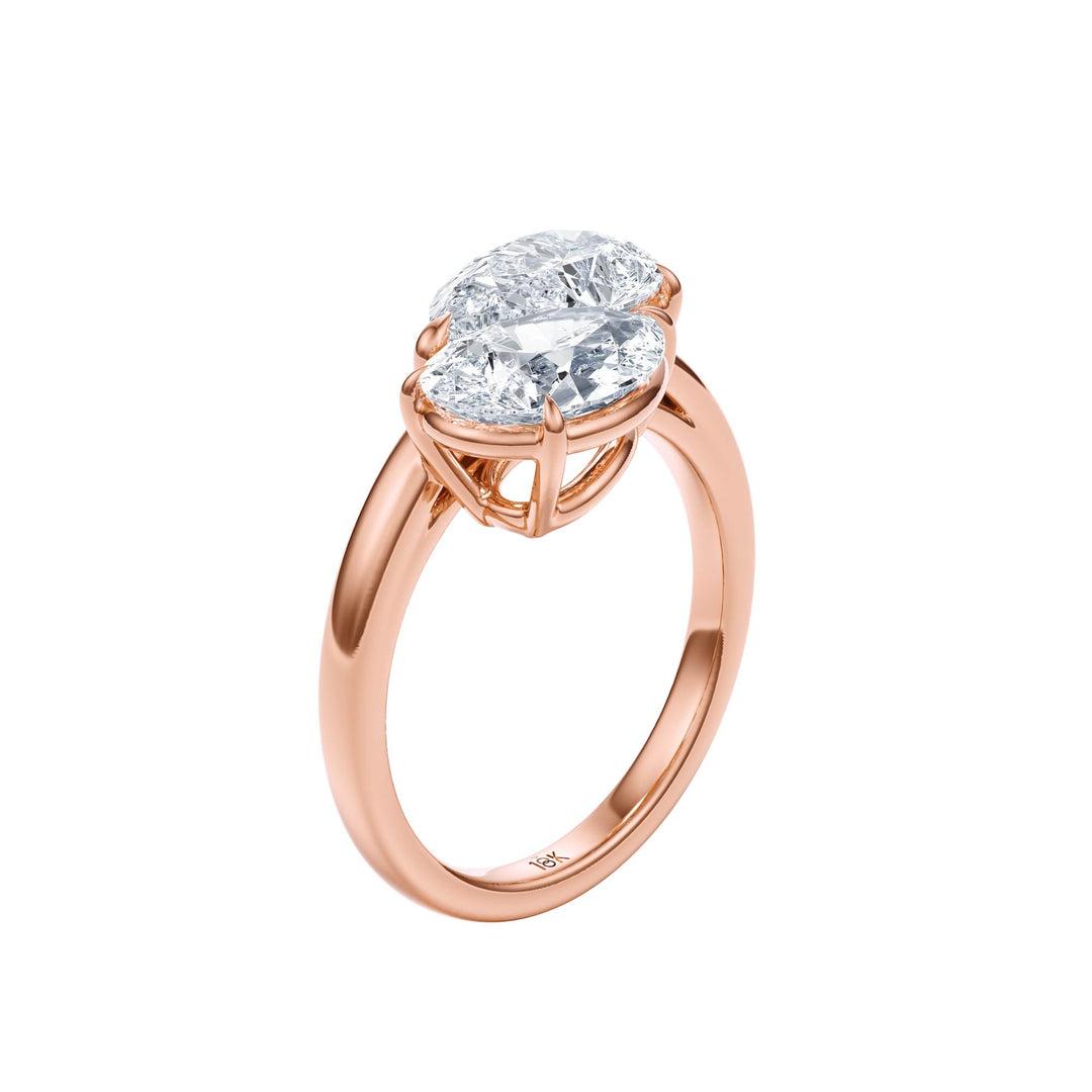4 ctw Toi et Moi Pear - Shaped Engagement Ring - R1044 in Engagement Ring by 18 KARATS INC.