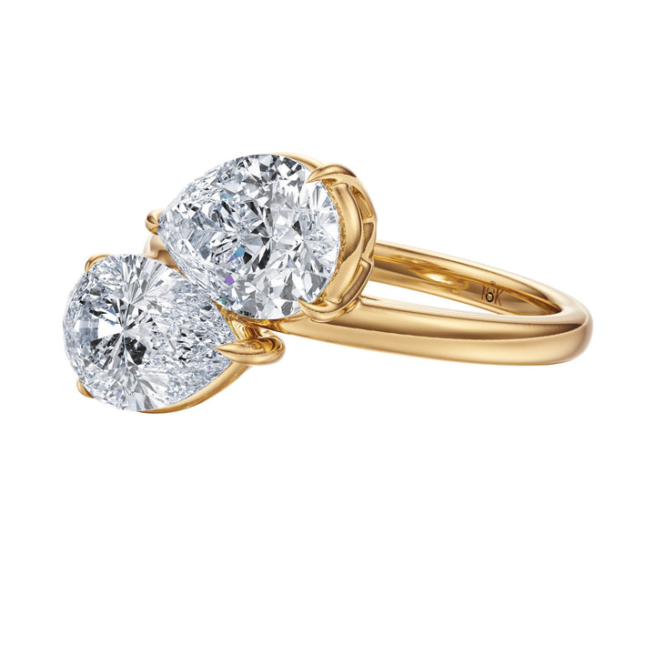 4 ctw Toi et Moi Pear - Shaped Engagement Ring - R1044 in Engagement Ring by 18 KARATS INC.