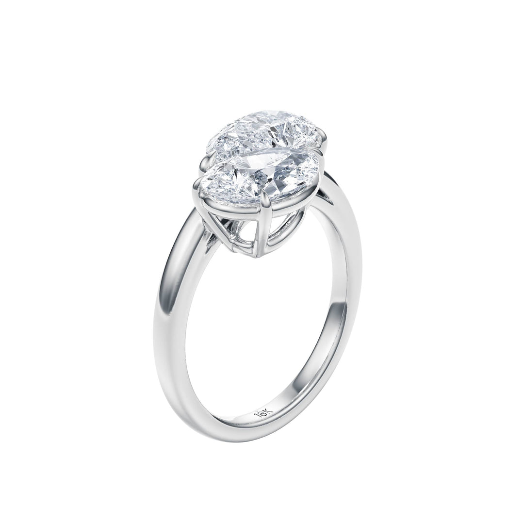 4 ctw Toi et Moi Pear - Shaped Engagement Ring - R1044 in Engagement Ring by 18 KARATS INC.